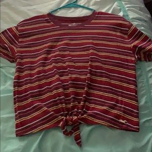Striped cropped hollister shirt